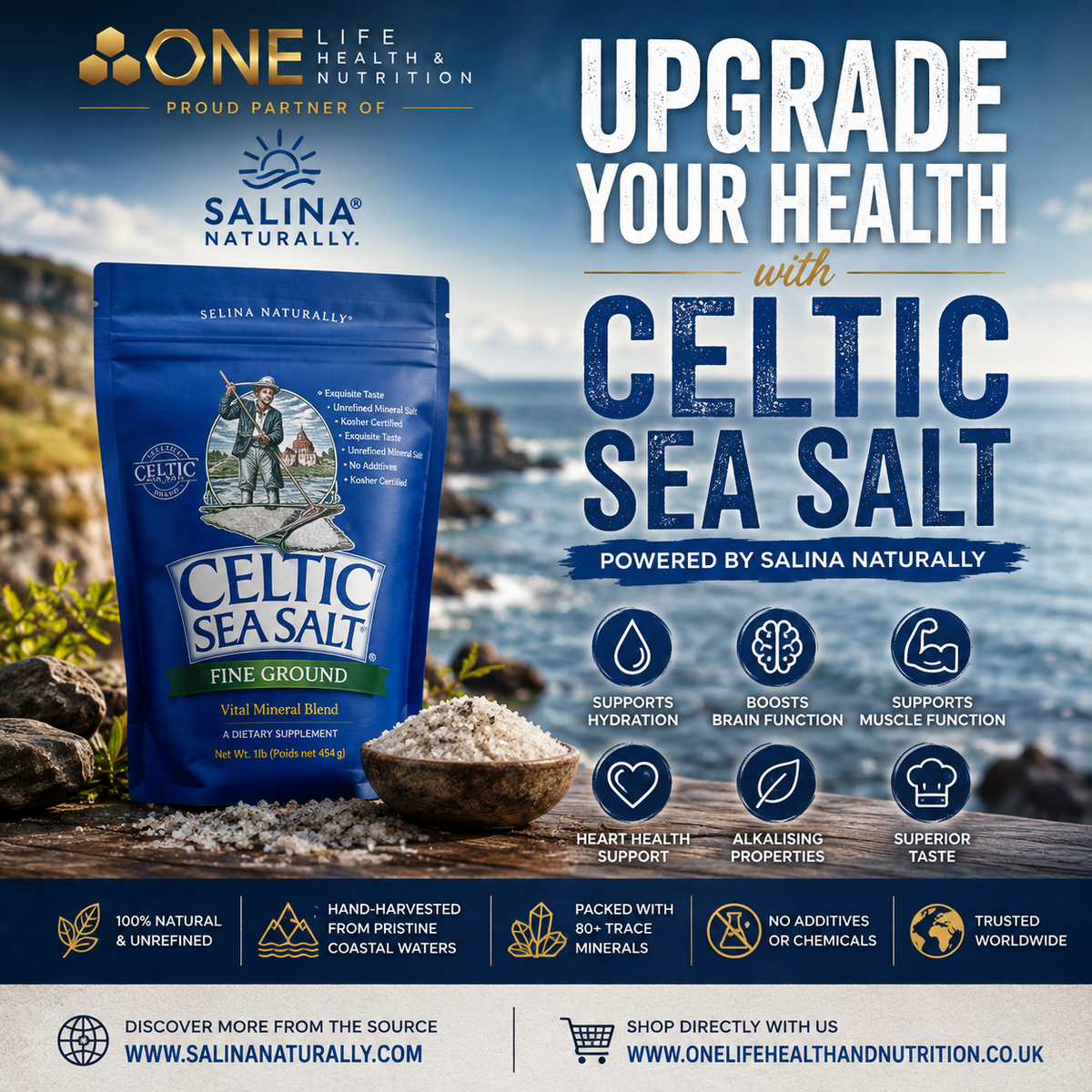 🌊 Upgrade Your Health with Celtic Sea Salt – Powered by Salina Naturally