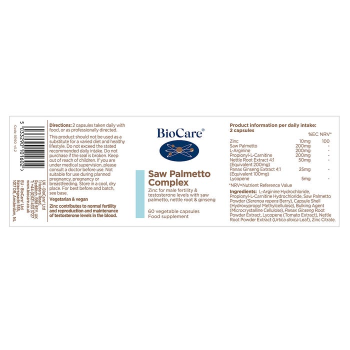 Biocare Saw Palmetto Complex 60 Capsules