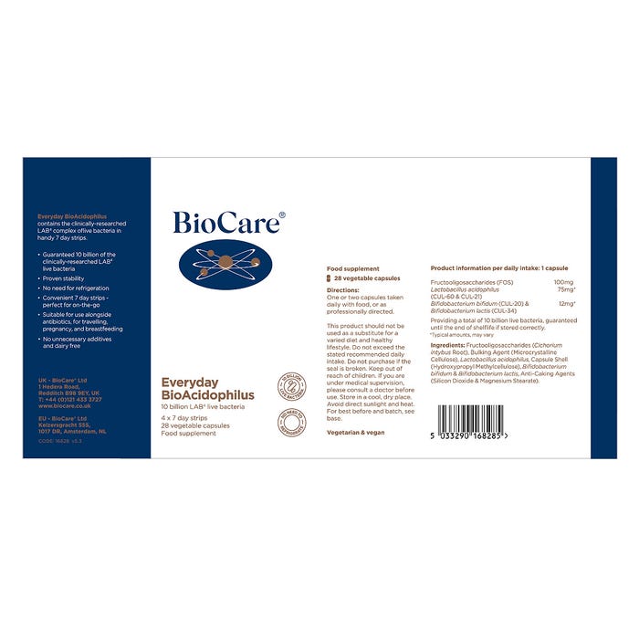 Biocare Everyday BioAcidophilus 28 Capsules