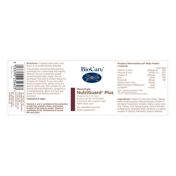 Biocare MicroCell® NutriGuard Plus (Antioxidant) 60 Caps