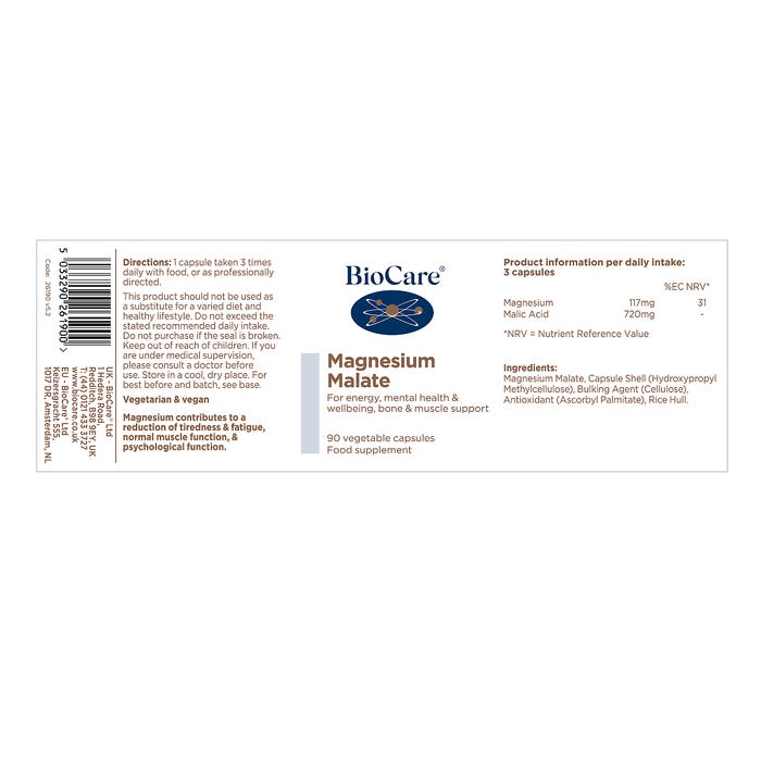 Biocare Magnesium Malate 90 Capsules