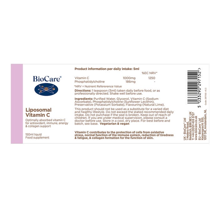 Biocare Liposomal Vitamin C 150ml