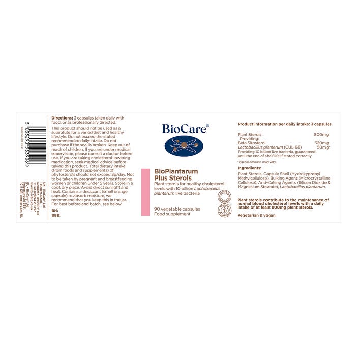 Biocare BioPlantarum Plus Sterols 90 Capsules