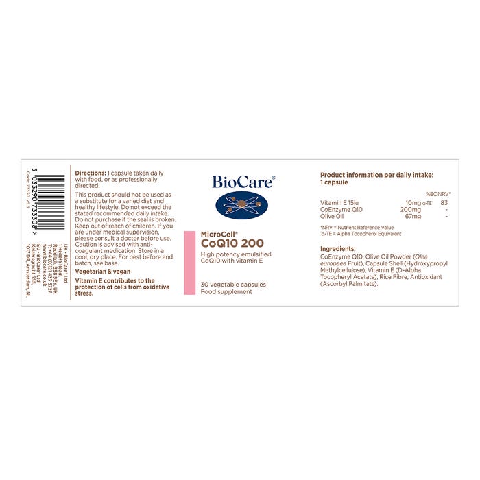 Biocare MicroCell CoQ10 200 30 Capsules