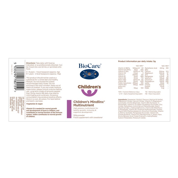 Biocare Children's Mindlinx® Multinutrient 150g