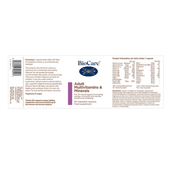 Biocare Adult Multivitamins & Minerals