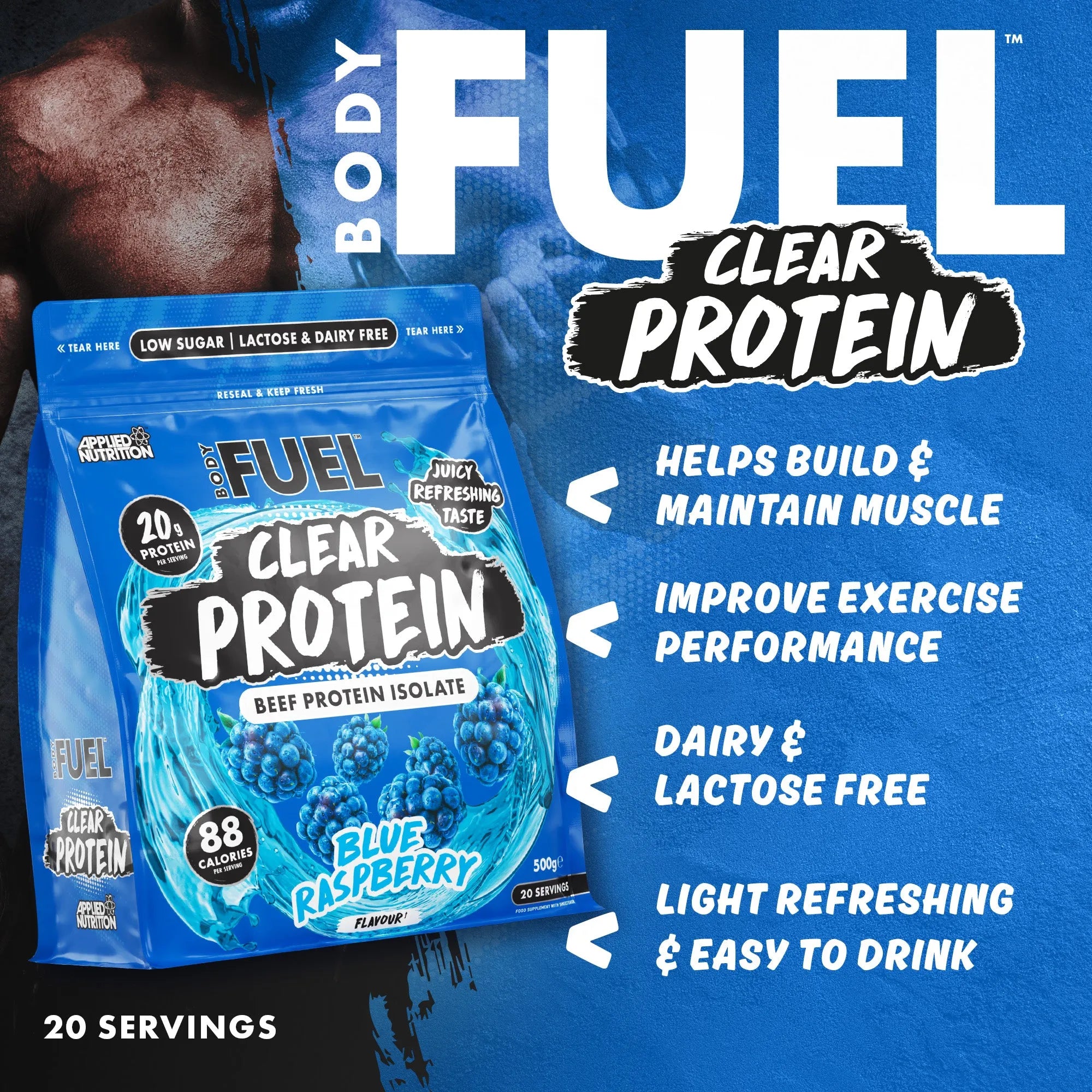 Applied Nutrition BODYFUEL Clear Beef Protein Isolate 500g (20 Servings)