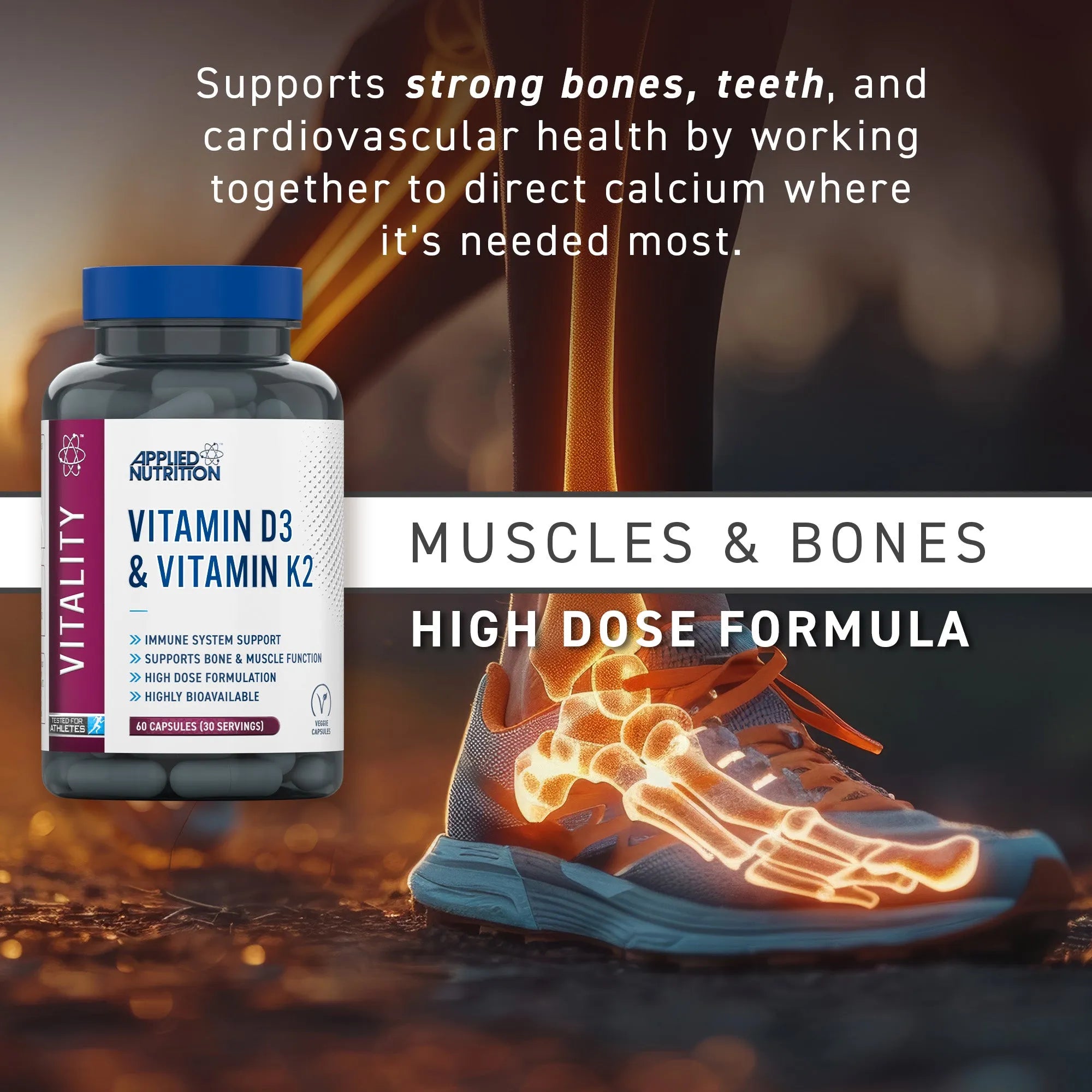 Applied Nutrition Vitamin D3 & K2 - 60 Capsules