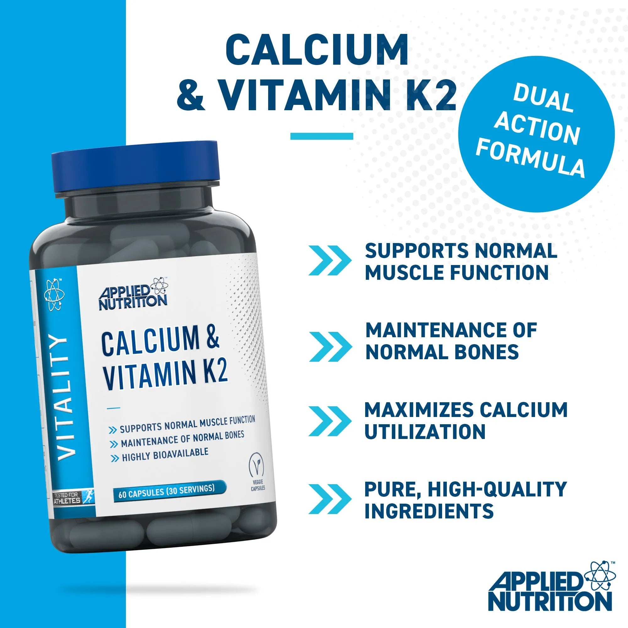 Applied Nutrition Calcium & Vitamin K2 - 60 capsules