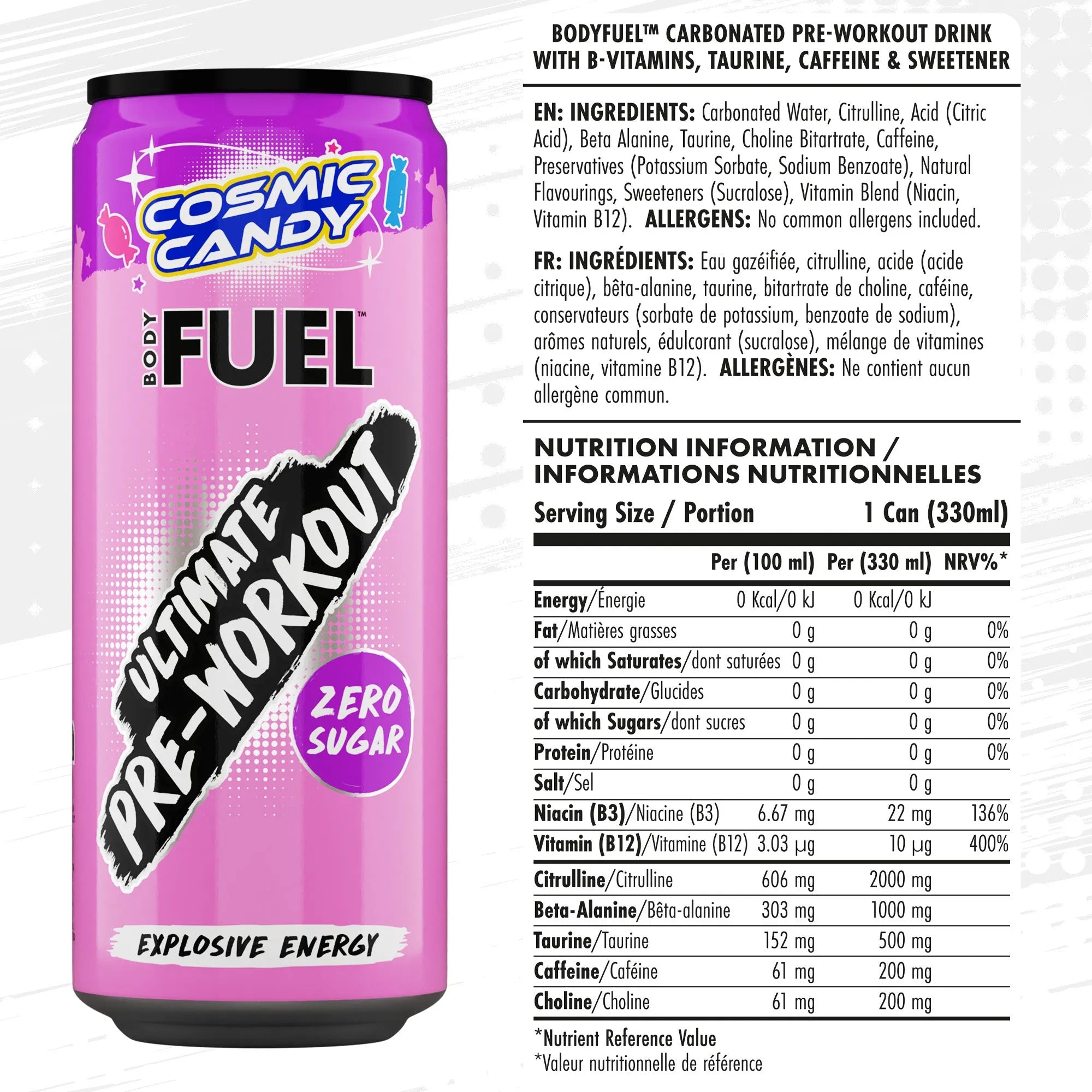 Applied Nutrition BODYFUEL™ Pre Workout Energy Drink 330ml