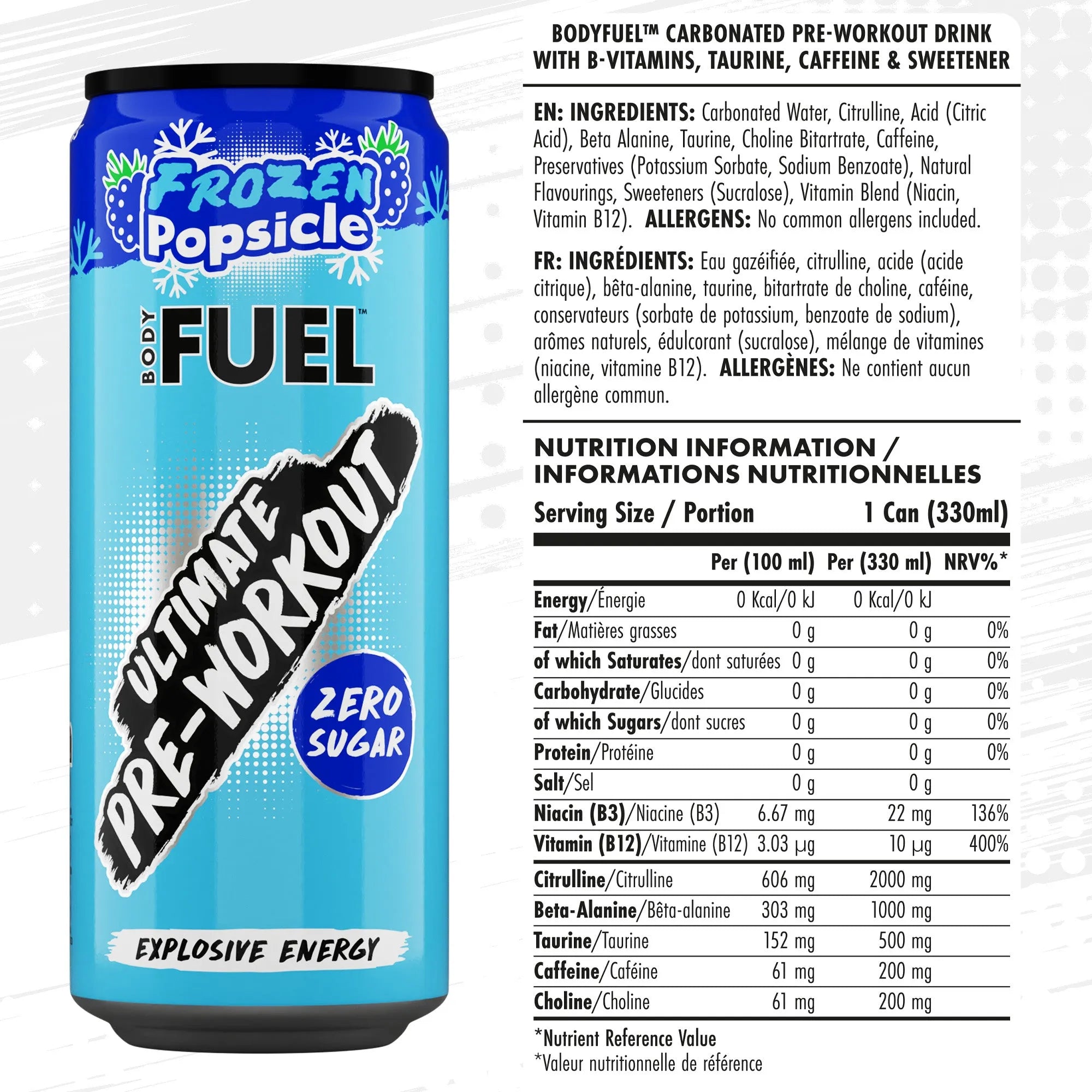 Applied Nutrition BODYFUEL™ Pre Workout Energy Drink 330ml