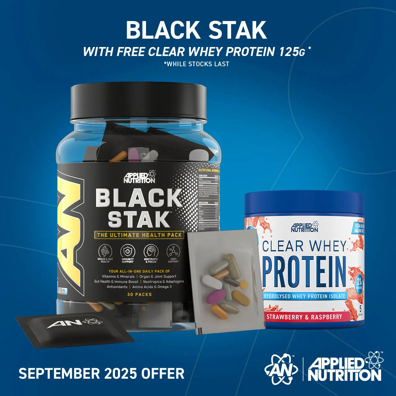 Applied Nutrition Black Stak - The Ultimate Health Pack (30 packs in each tub)
