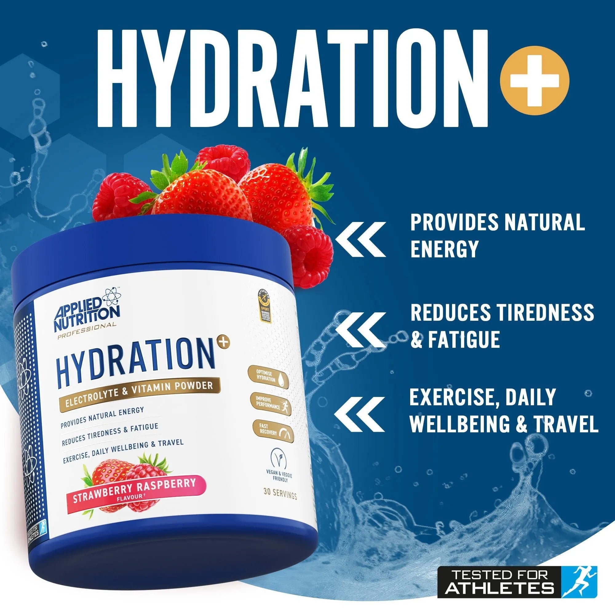 Applied Nutrition Hydration+ Complete Electrolyte & Vitamin Powder - 30 Servings