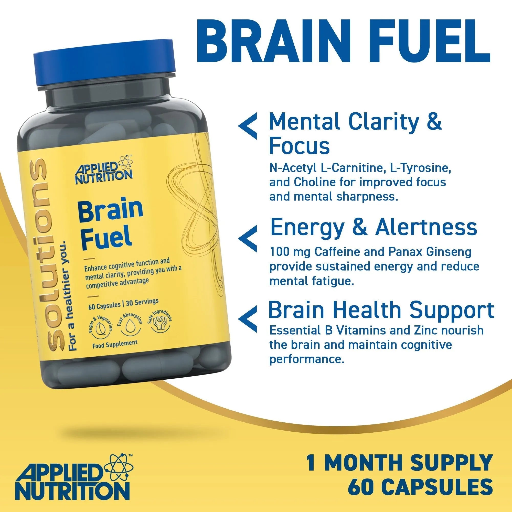 Applied Nutrition Brain Fuel Capsules (60 Capsules)