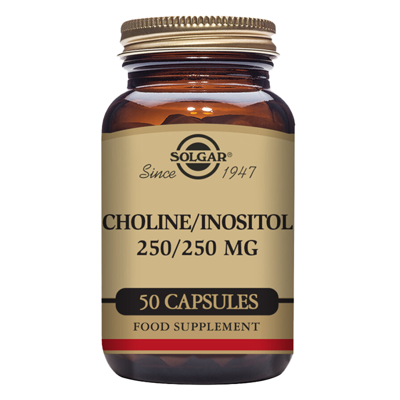 Solgar Choline 250 mg / Inositol 250 mg Vegetable Capsules - Pack of 50