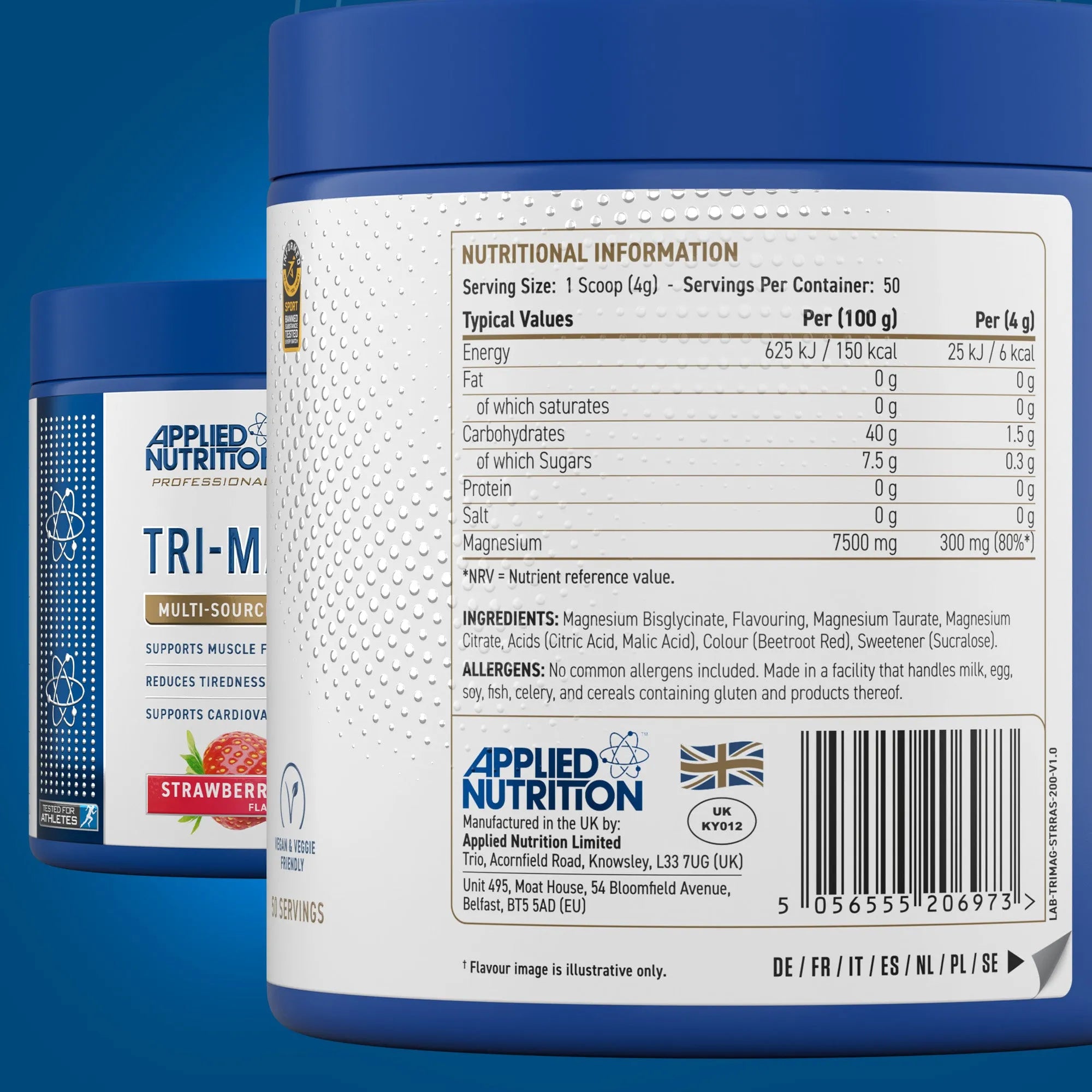 Applied Nutrition Tri-Magnesium Powder - 50 Servings