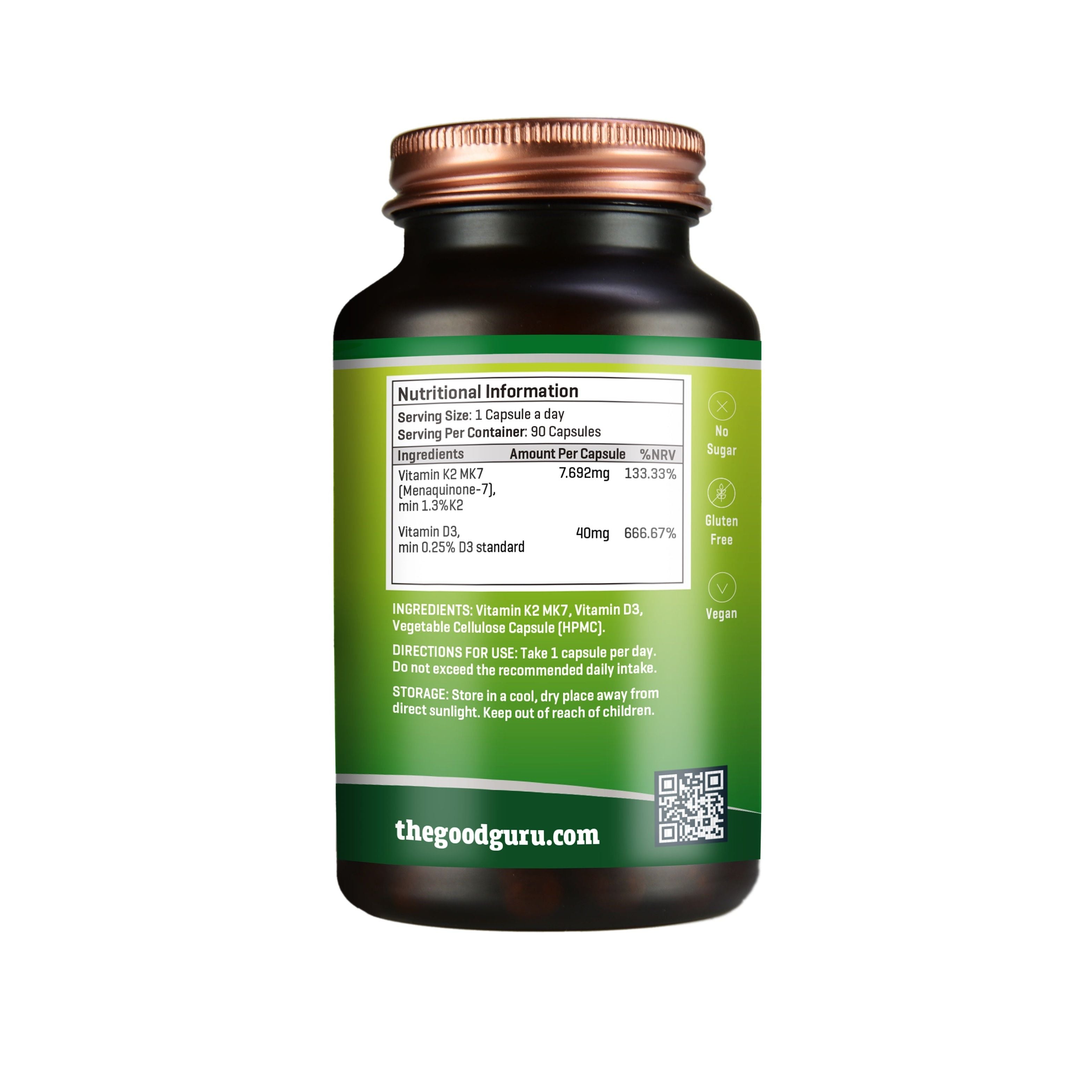 The Good Guru Vegan Vitamin D3+K2
