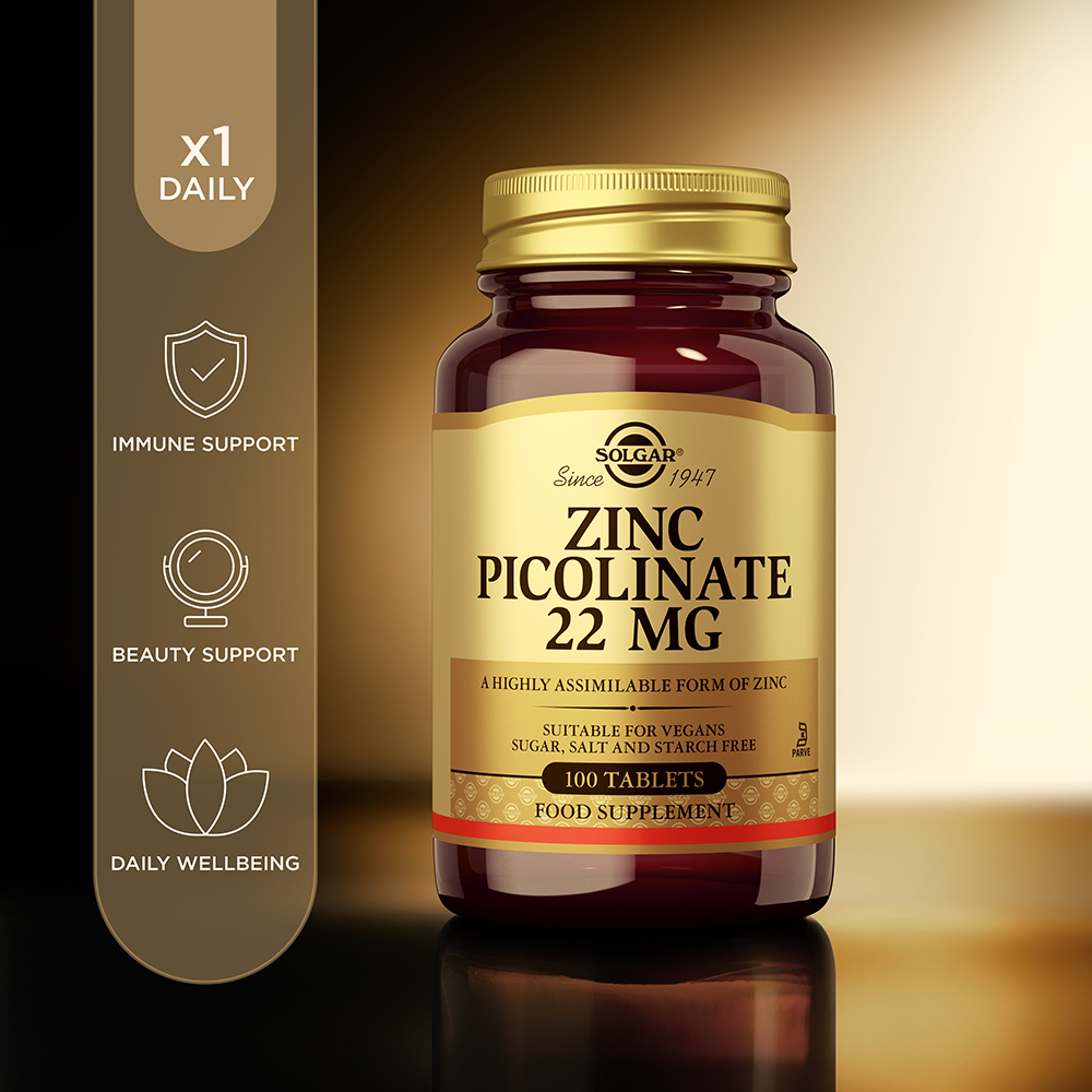 Solgar Zinc Picolinate 22 mg Tablets - Pack of 100