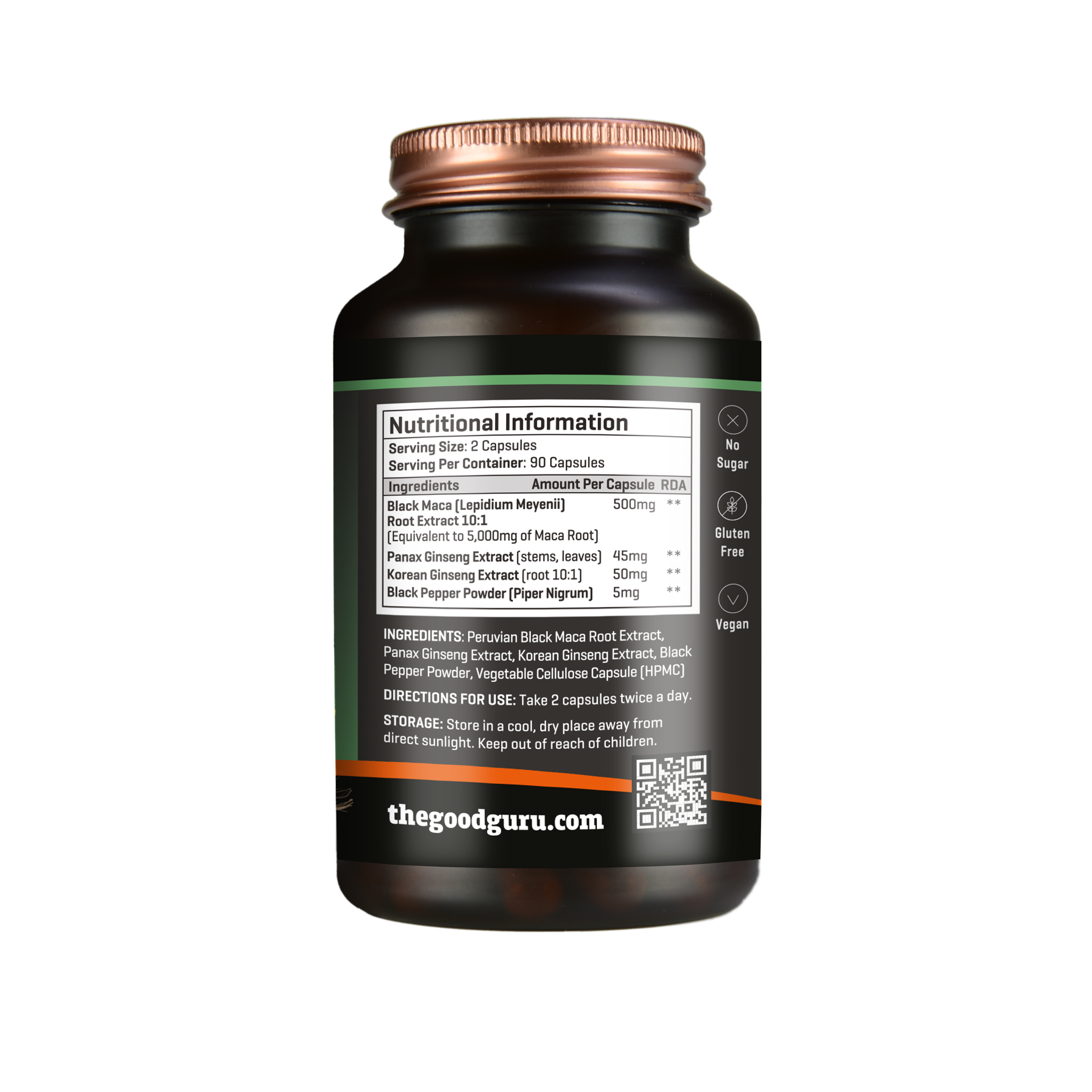 The Good Guru Black Maca + Ginseng