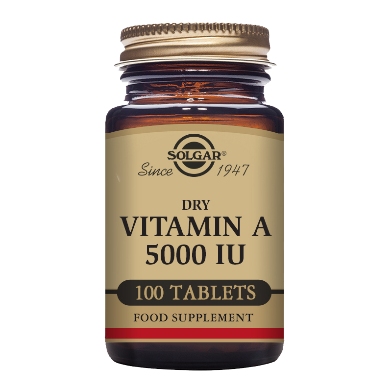 Solgar Dry Vitamin A 5000 IU Tablets - Pack of 100