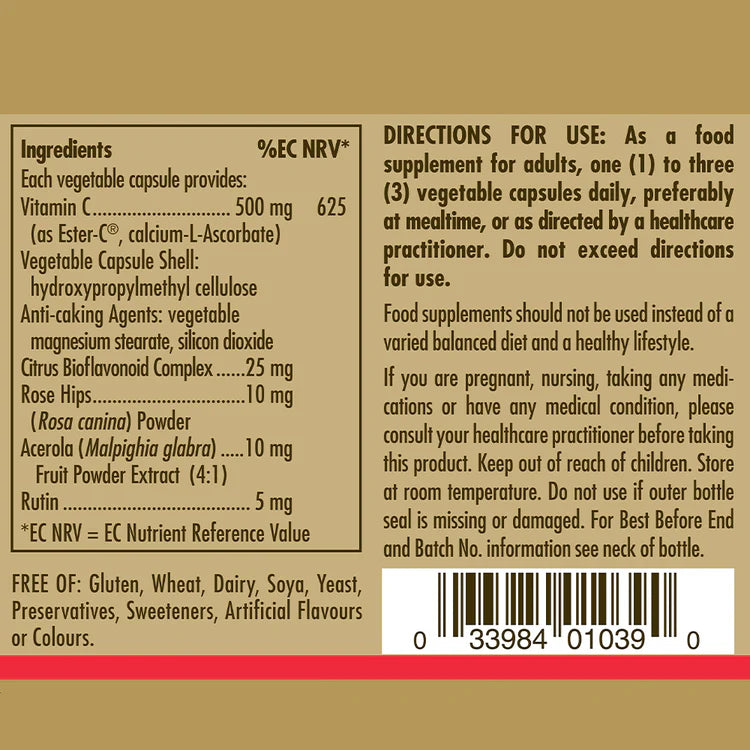 Solgar Ester-C Plus 500 mg Vitamin C Vegetable Capsules
