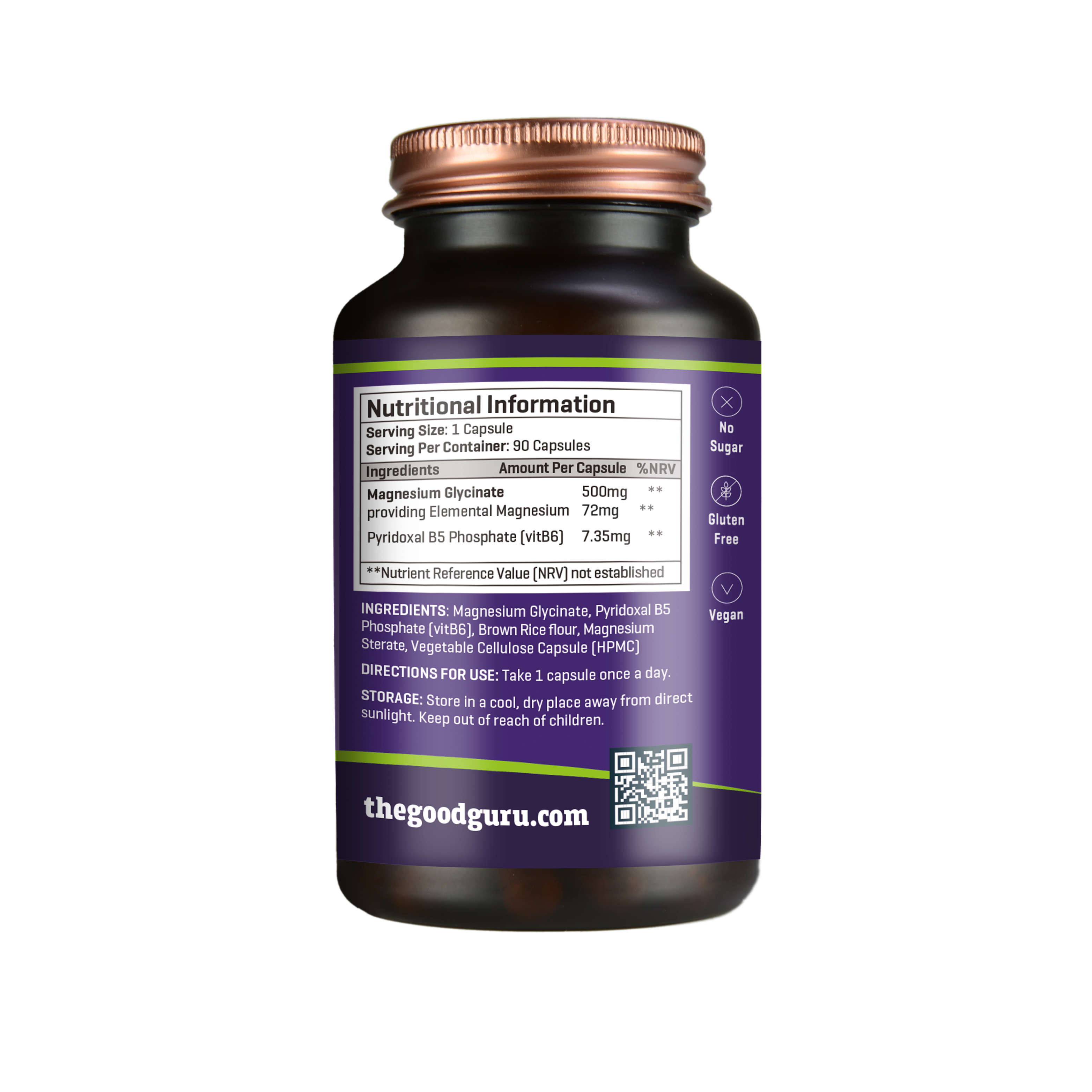 The Good Guru Magnesium Glycinate + Vitamin B6