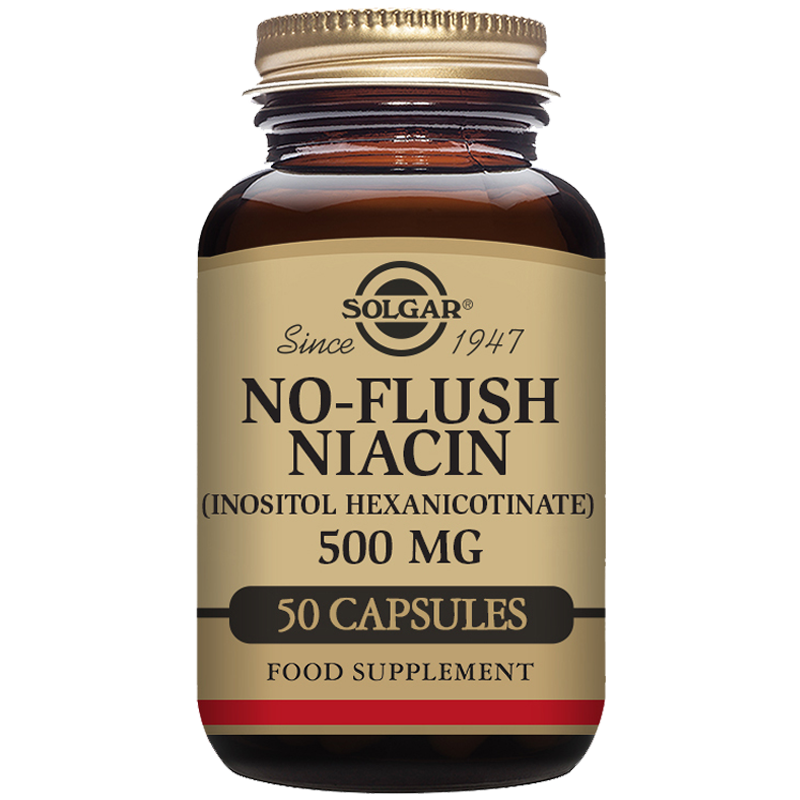 Solgar No Flush Niacin 500 mg Vegetable Capsules - Pack of 50