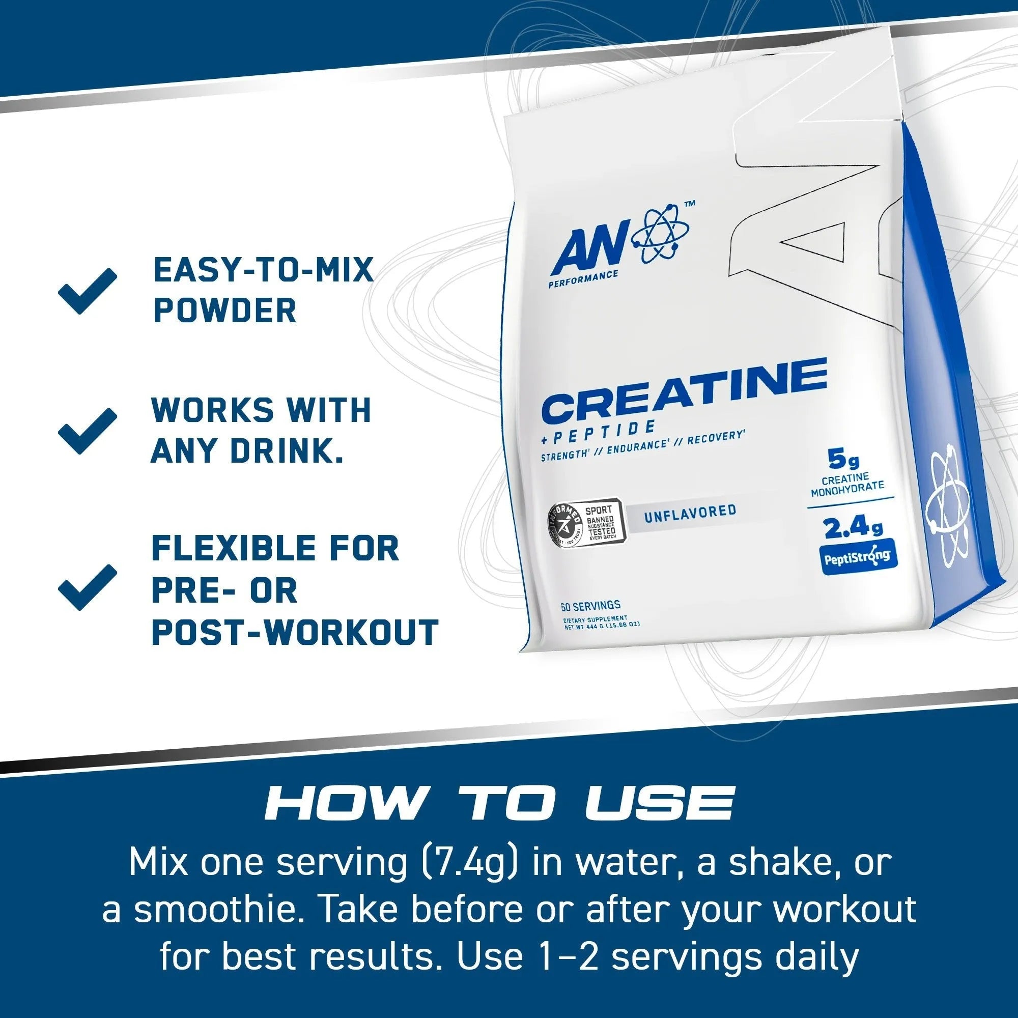 Applied Nutrition Creatine Monohydrate + Peptide (60 Servings)