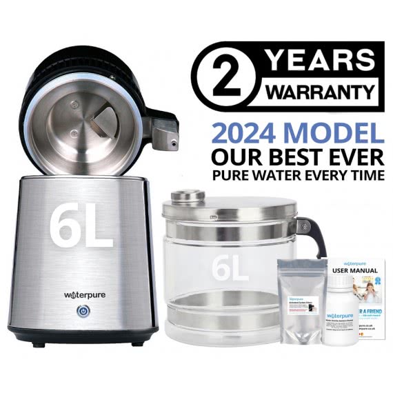 6 Litre Stainless Steel Water Distiller with Glass Jug