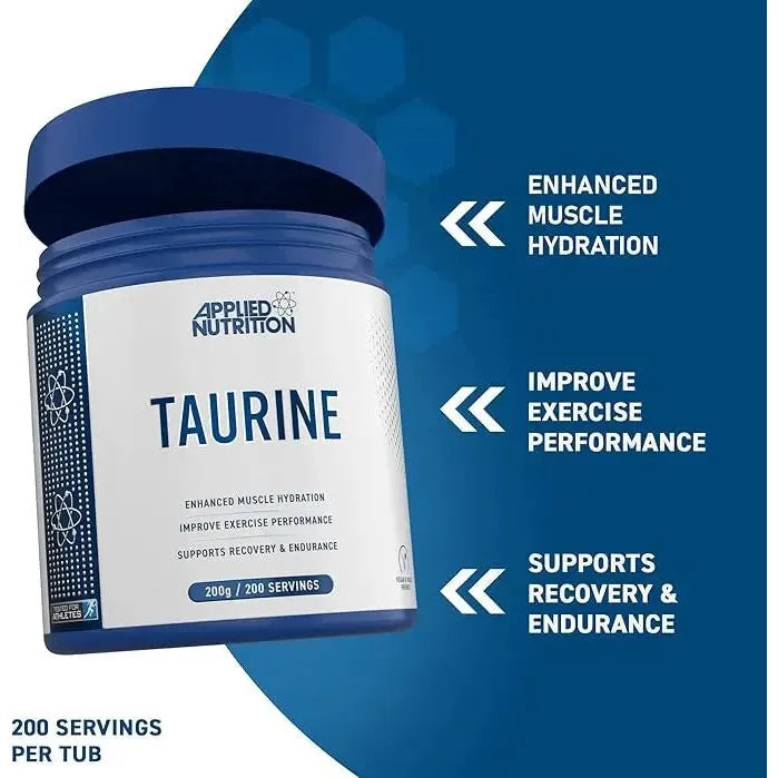 Applied Nutrition Taurine Supplement 200g - Premium Performance Amino Acid - 200 Servings