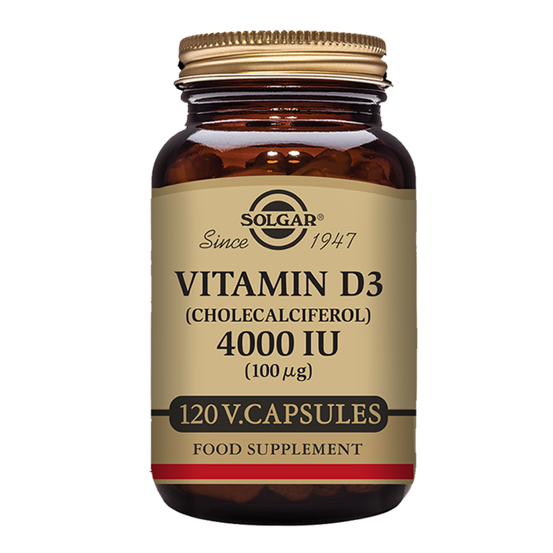Solgar Vitamin D3 (Cholecalciferol) 4000 IU (100 mcg) Vegetable Capsules
