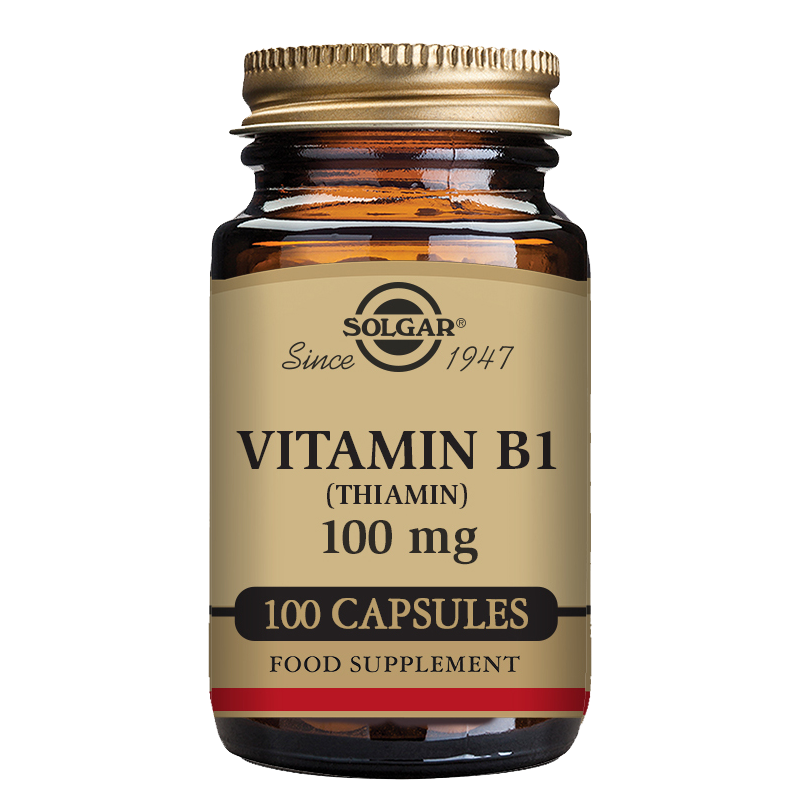 Solgar Vitamin B1 (Thiamin) 100 mg Vegetable Capsules - Pack of 100