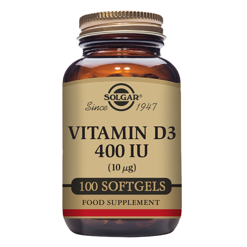 Solgar Vitamin D3 400 IU (10 mcg) Softgels - Pack of 100