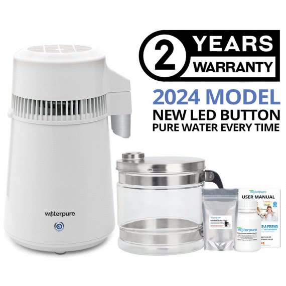 4 Litre White Stainless Steel Water Distiller with Glass Jug