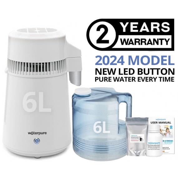 6 Litre White Stainless Steel Water Distiller With Polycarbonate Jug