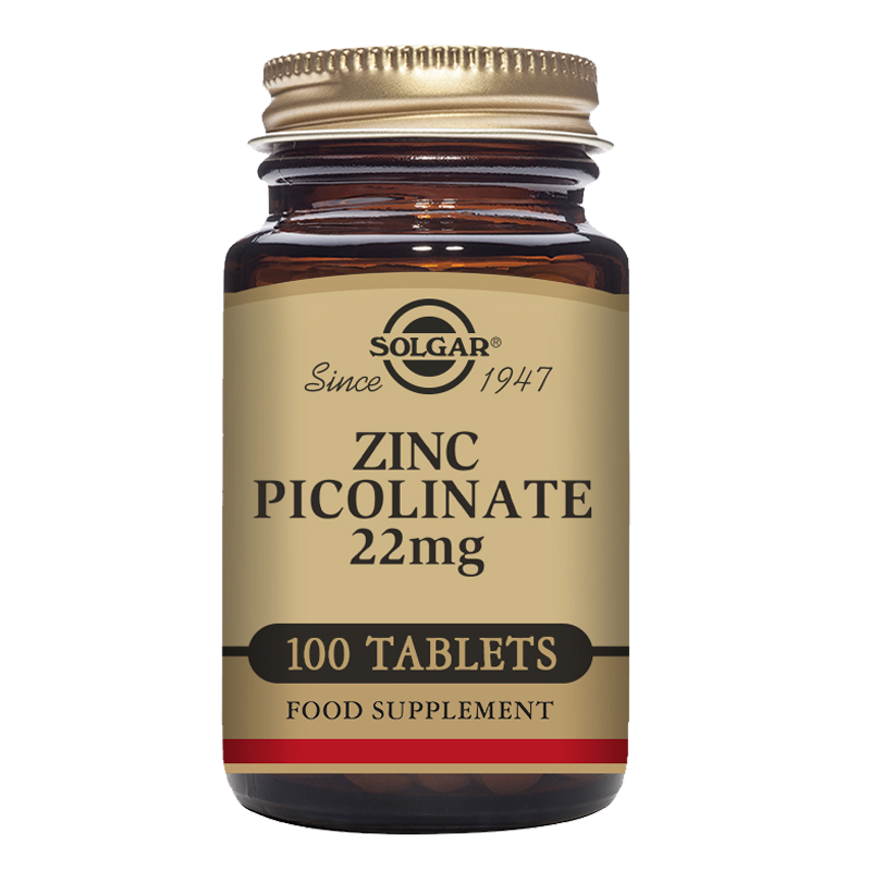 Solgar Zinc Picolinate 22 mg Tablets - Pack of 100