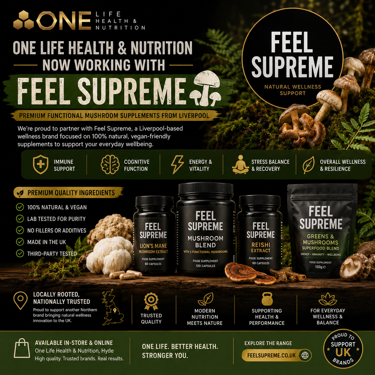 One Life Health & Nutrition Now Working with Feel Supreme 🍄