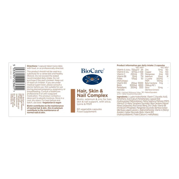 BioCare Hair, Skin & Nail Complex 60 Capsules