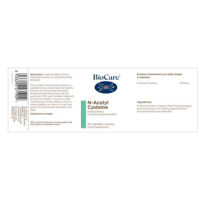 BioCare N-Acetyl Cysteine 90 Capsules