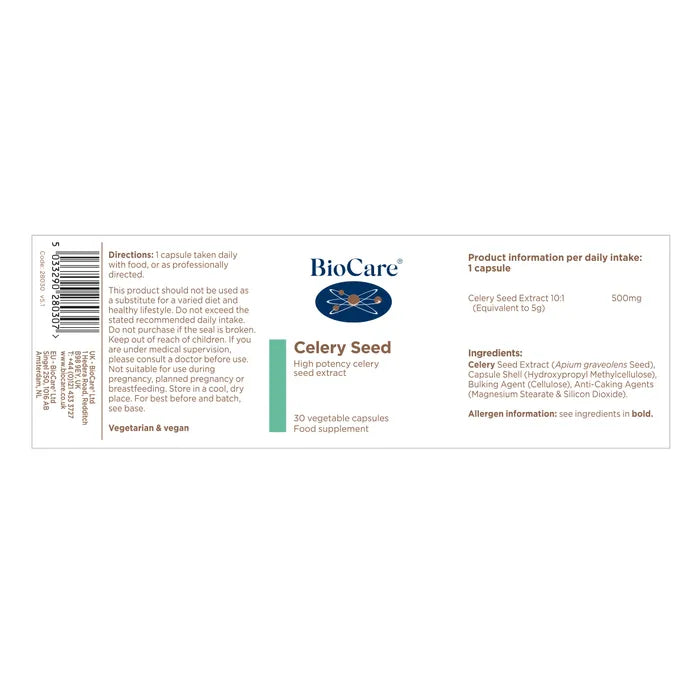 BioCare Celery Seed 30 Capsules
