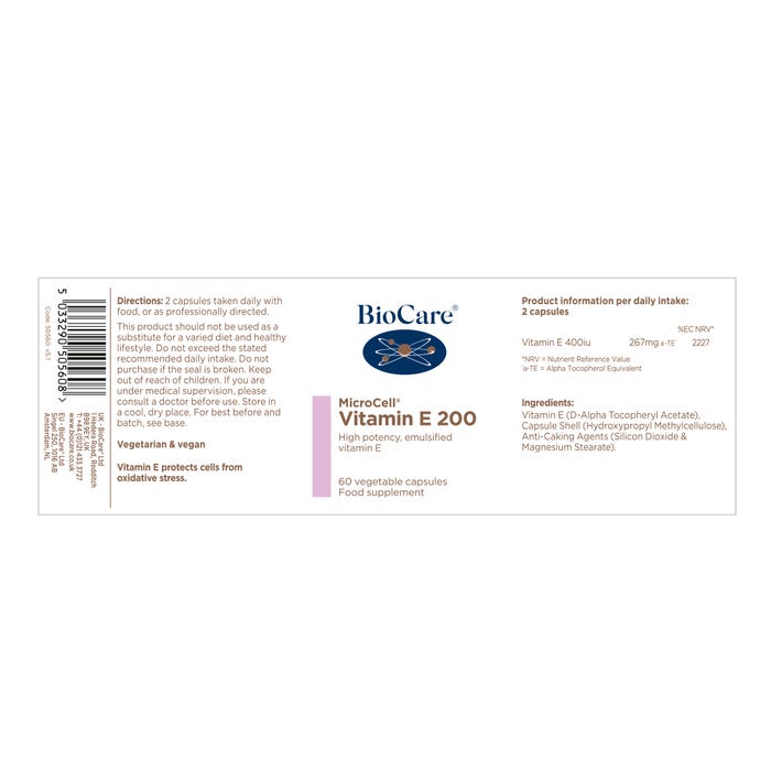 BioCare MicroCell® Vitamin E 200iu 60 Capsules