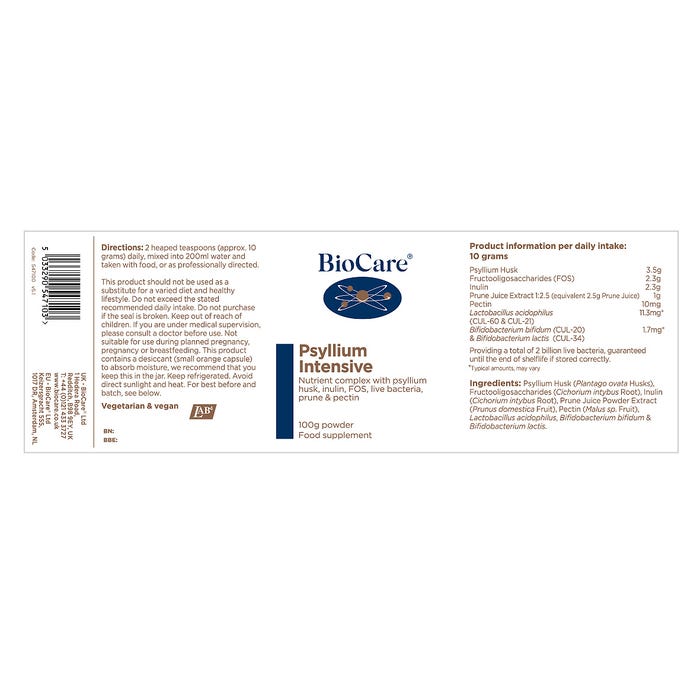 BioCare Psyllium Intensive 100g