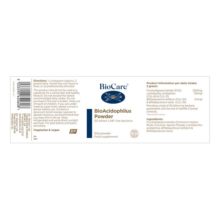 BioCare BioAcidophilus Powder 60g