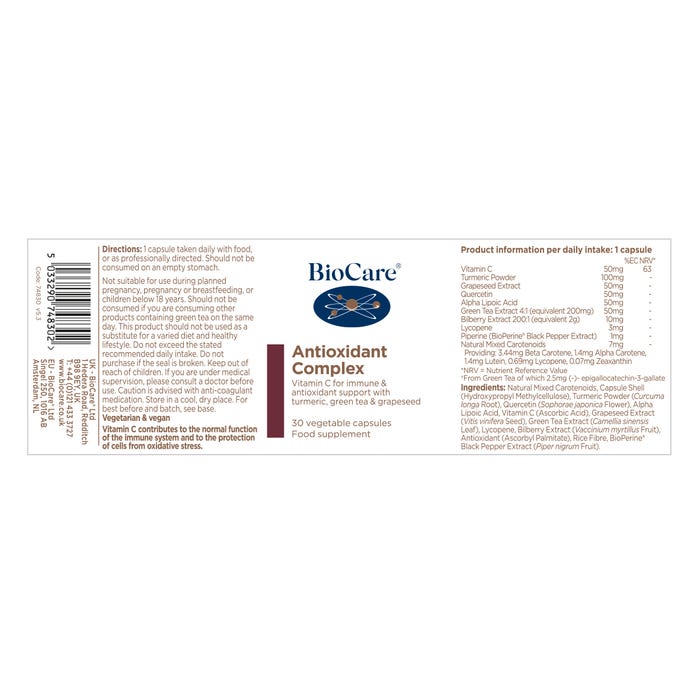 BioCare Antioxidant Complex 30 Capsules