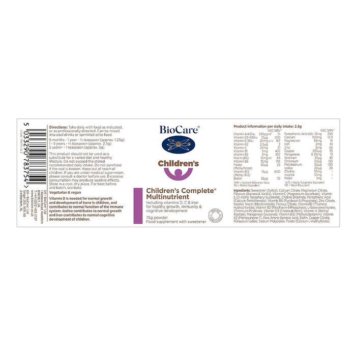 BioCare Children's Complete Multinutrient 75g