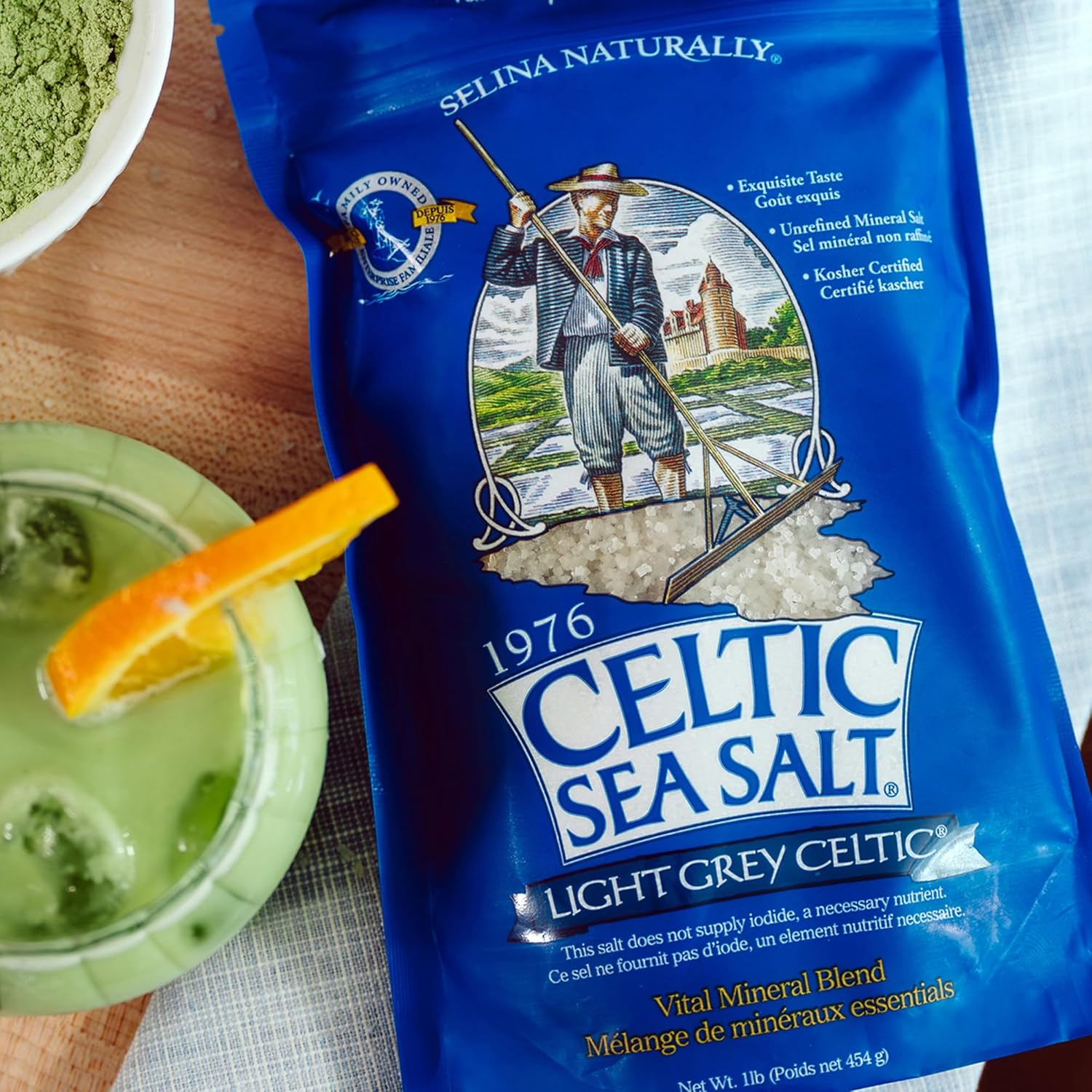 Light Grey Celtic Sea Salt  Non GMO Organic 454g Resealable Bag
