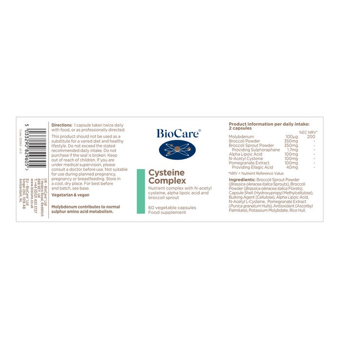 BioCare Cysteine Complex 60 Capsules