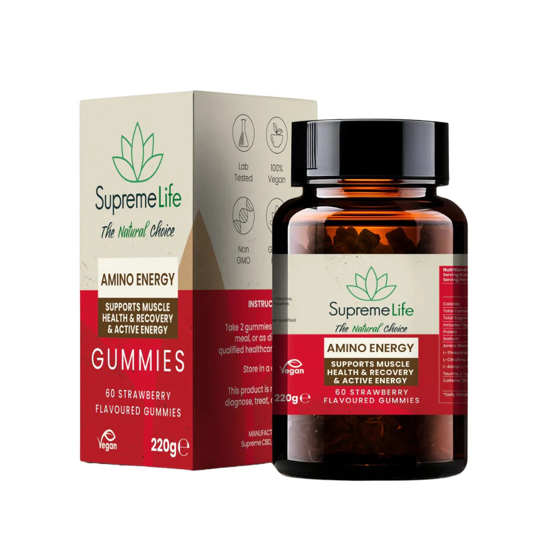 Supreme Life Amino Energy Gummies (60x Strawberry Flavour Gummies)