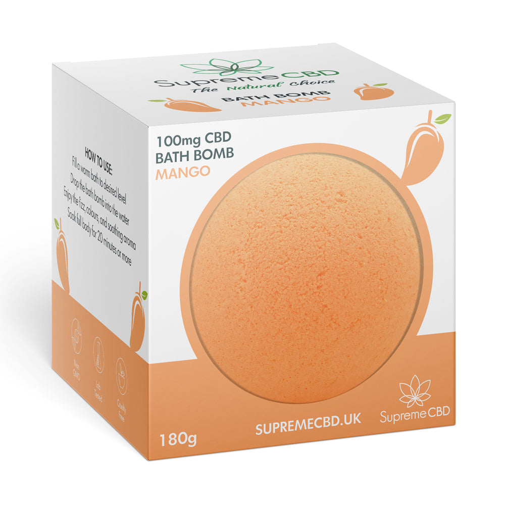 SupremeCBD Bath Bomb - Mango (100mg CBD)