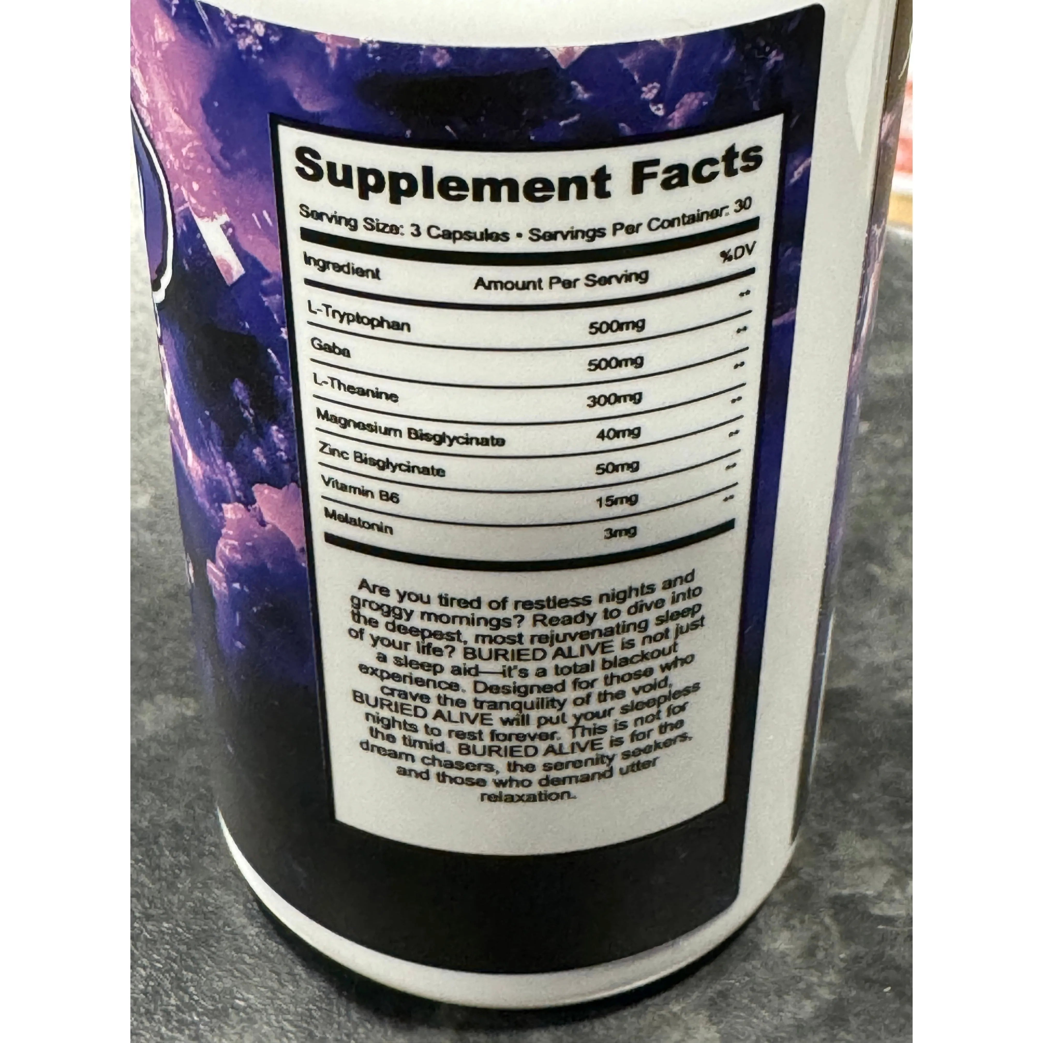 Buried Alive Sleep Aid For The Deepest Of Deep Sleeps 90 Capsules